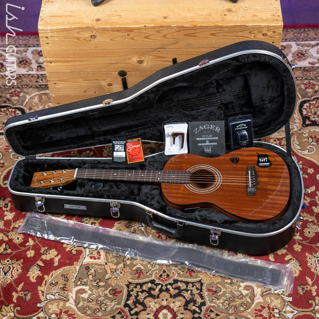 Zager Travel Acoustic-Electric Natural Mahogany
