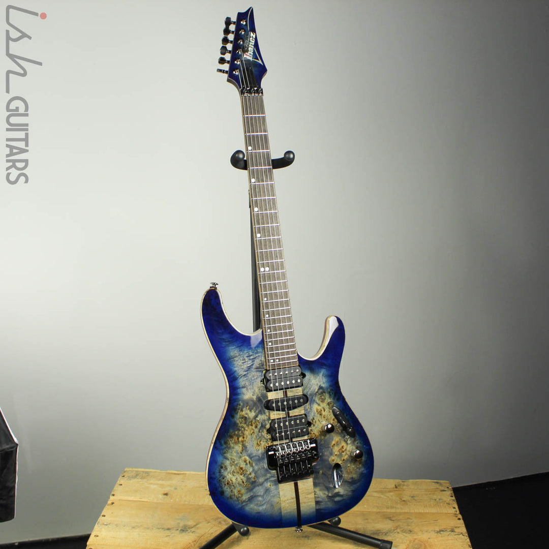 Ibanez S1070PBZ Premium Electric Guitar Cerulean Blue Poplar Burl