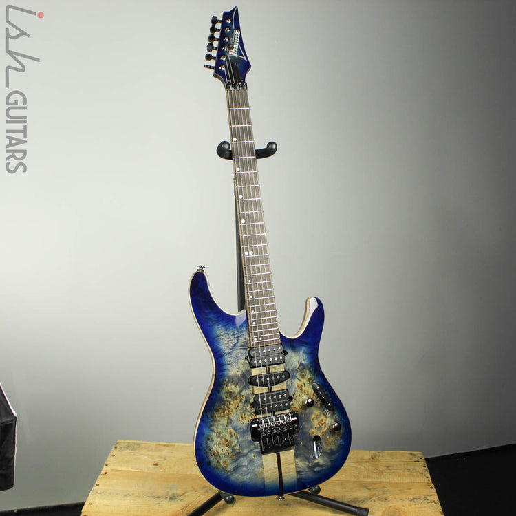 Ibanez S1070PBZ Premium Electric Guitar Cerulean Blue Poplar Burl