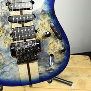 Ibanez S1070PBZ Premium Electric Guitar Cerulean Blue Poplar Burl