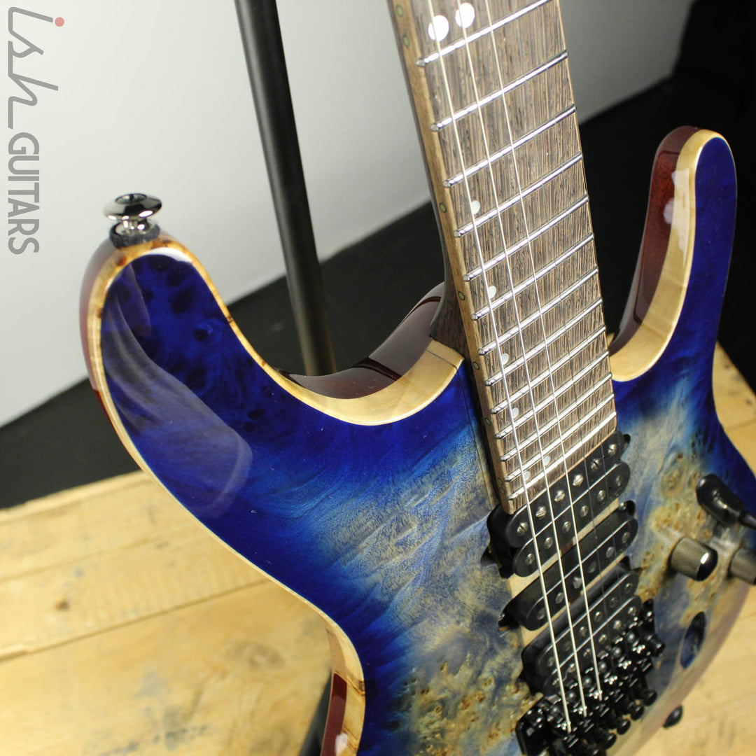 Ibanez S1070PBZ Premium Electric Guitar Cerulean Blue Poplar Burl