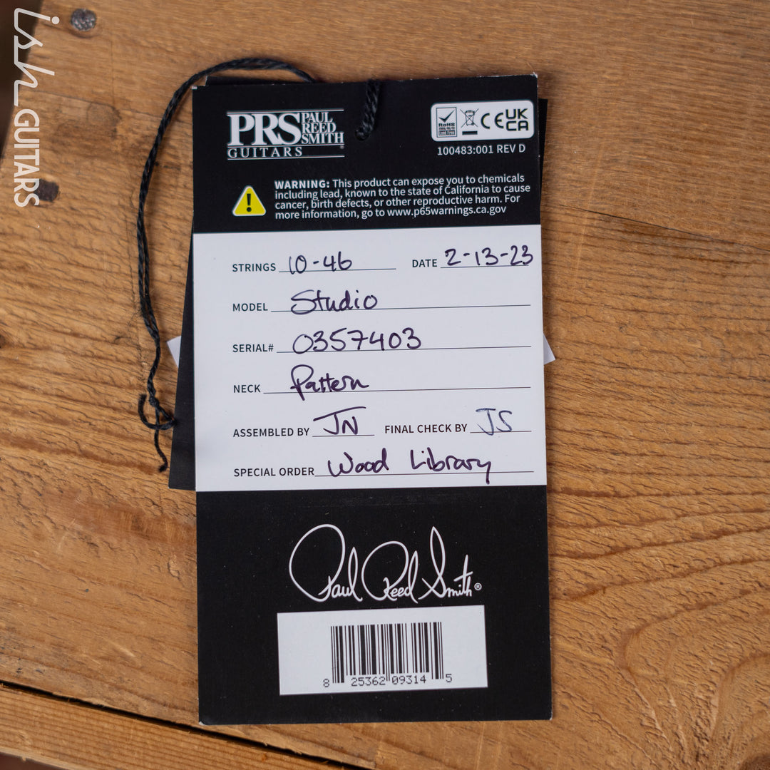 PRS Studio Wood Library 10-Top One Piece Trampas Green