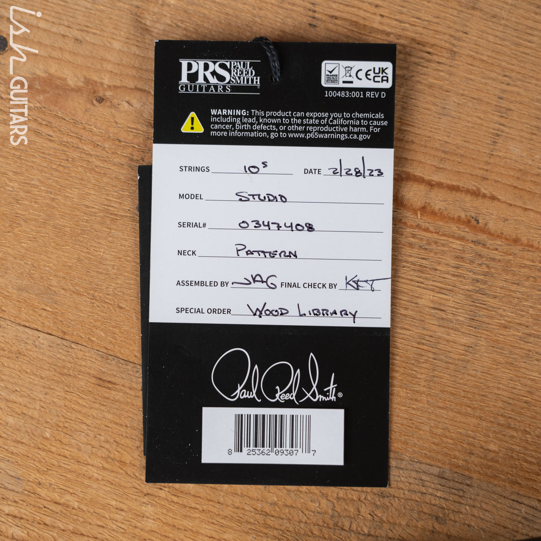PRS Studio Wood Library 10-Top One Piece Aquableux Purple Burst