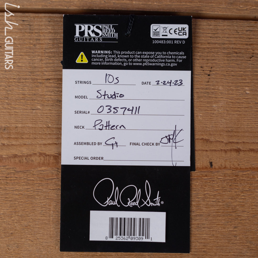 PRS Studio Wood Library 10-Top Trampas Green