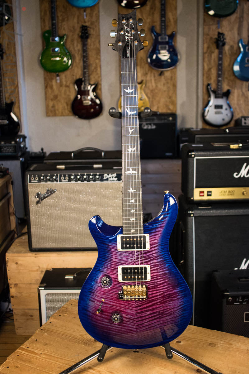 Paul Reed Smith Custom 24 Lefty Custom Color Violet Blue Burst Hybrid Gold Hardware Flame Maple Neck Ebony Board