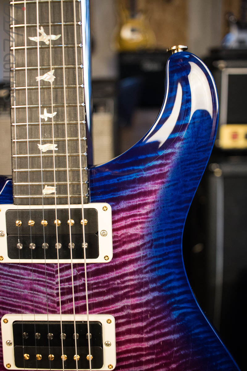Paul Reed Smith Custom 24 Lefty Custom Color Violet Blue Burst Hybrid Gold Hardware Flame Maple Neck Ebony Board