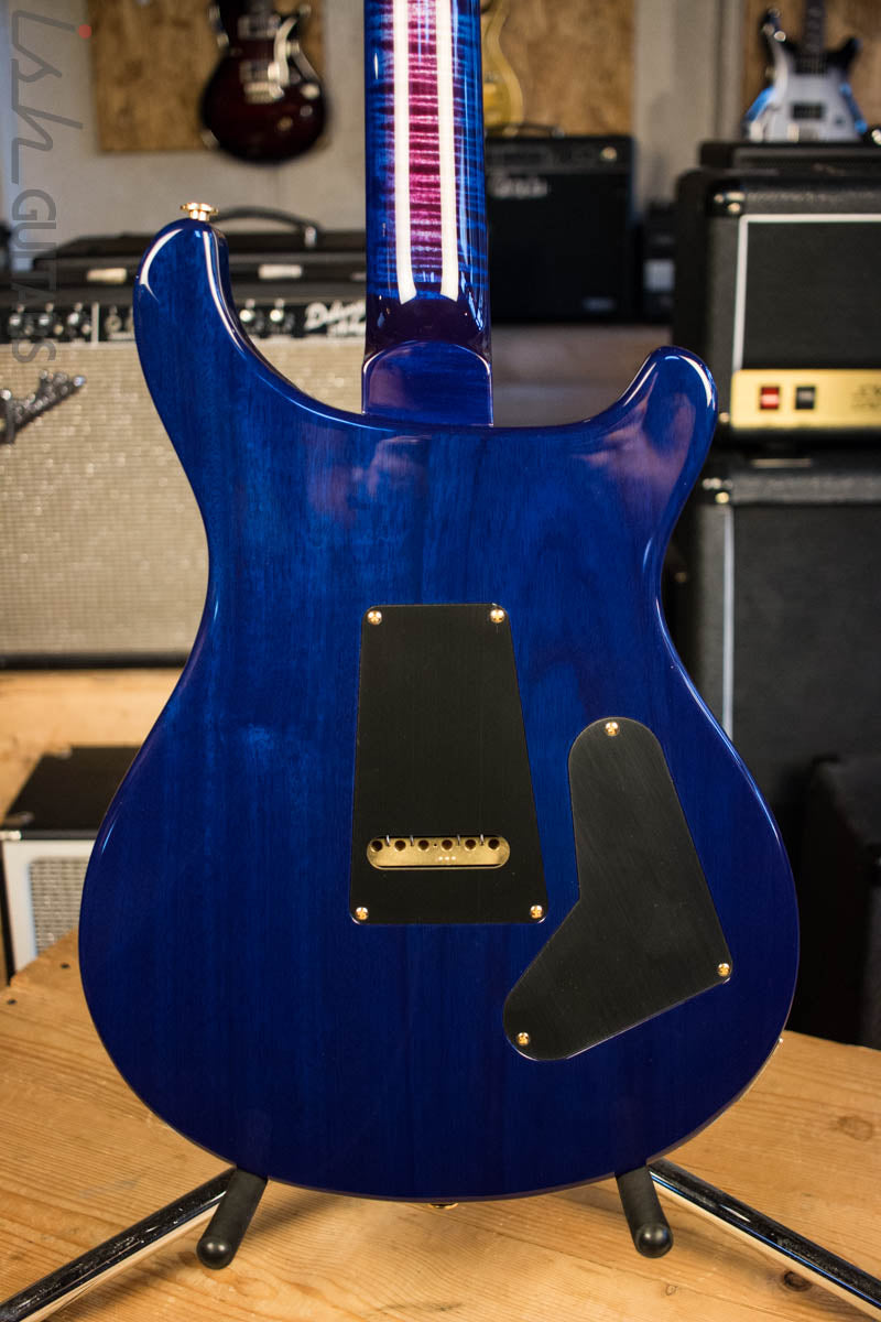 Paul Reed Smith Custom 24 Lefty Custom Color Violet Blue Burst Hybrid Gold Hardware Flame Maple Neck Ebony Board