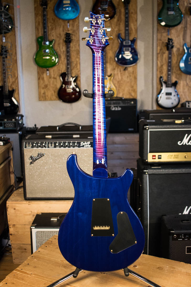 Paul Reed Smith Custom 24 Lefty Custom Color Violet Blue Burst Hybrid Gold Hardware Flame Maple Neck Ebony Board