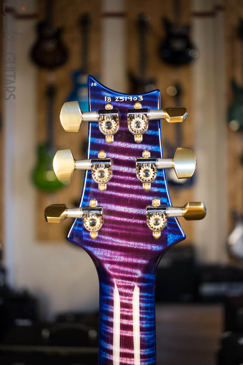 Paul Reed Smith Custom 24 Lefty Custom Color Violet Blue Burst Hybrid Gold Hardware Flame Maple Neck Ebony Board