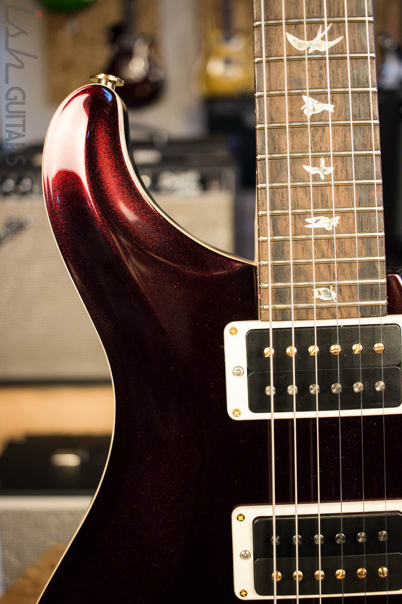 Paul Reed Smith Custom 24 Custom Color Candy Apple Red w/ Gold Hybrid Hardware Artist Pack Inlays Flame Maple Neck and Ziricote Fretboard