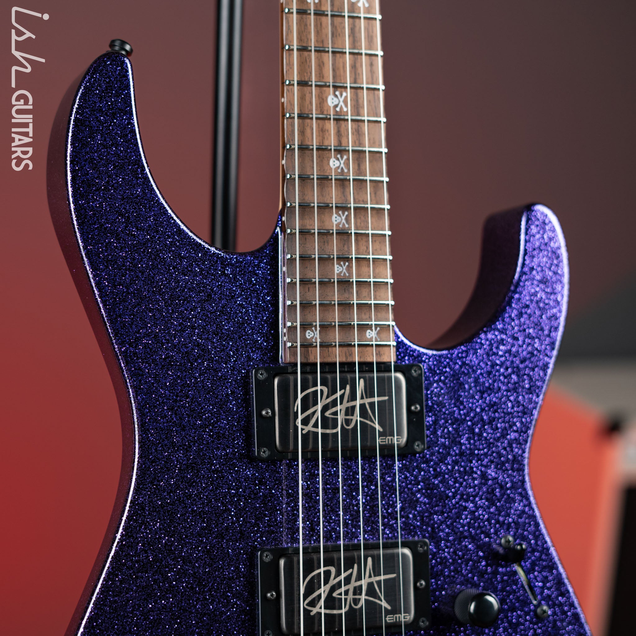ギター #22 STtype All lacquer multi layer relic ESP KH-2 Kirk Hammett Signature Electric Guitar Purple Sparkle
