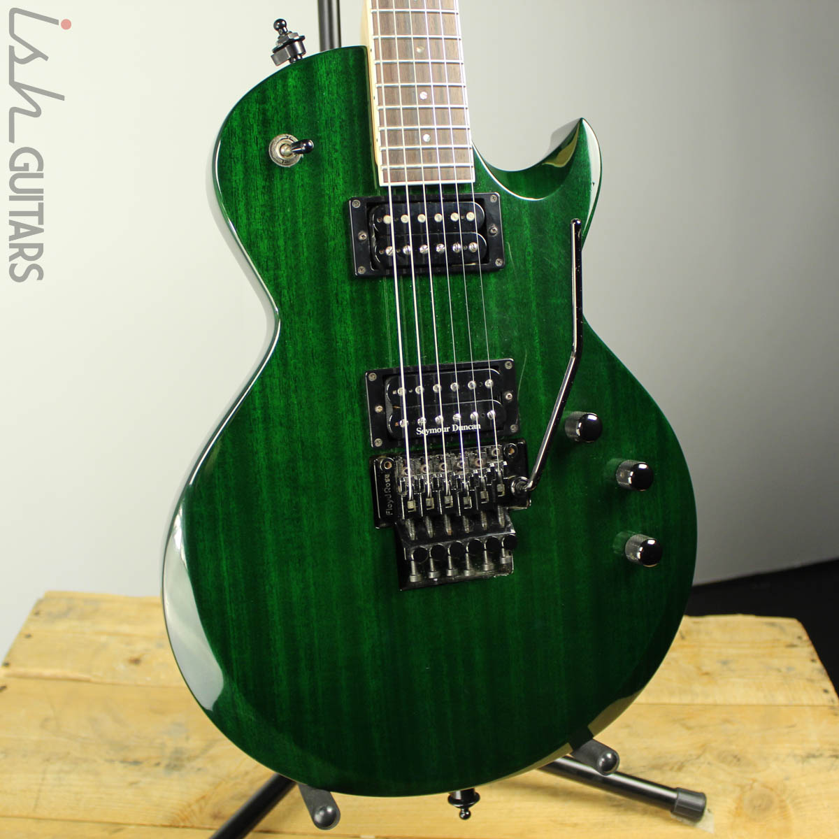 1997 ESP Eclipse Custom Floyd Rose Translucent Emerald Green – Ish
