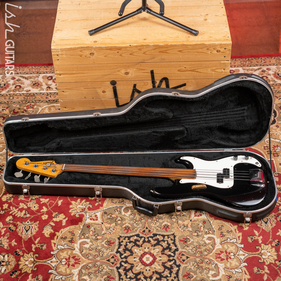 1972 Fender Fretless Precision Bass Black