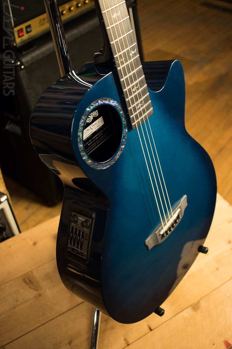 RainSong Co-WS1005NSM Concert Series Acoustic Electric Guitar Marine Blue
