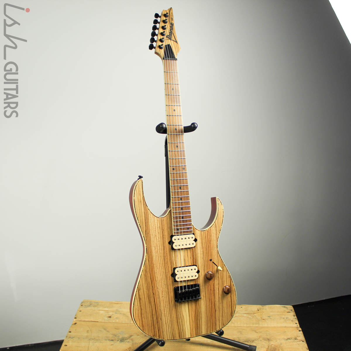 Ibanez Exotic RGEW521M Zebrawood Natural Flat B-STOCK – Ish Guitars