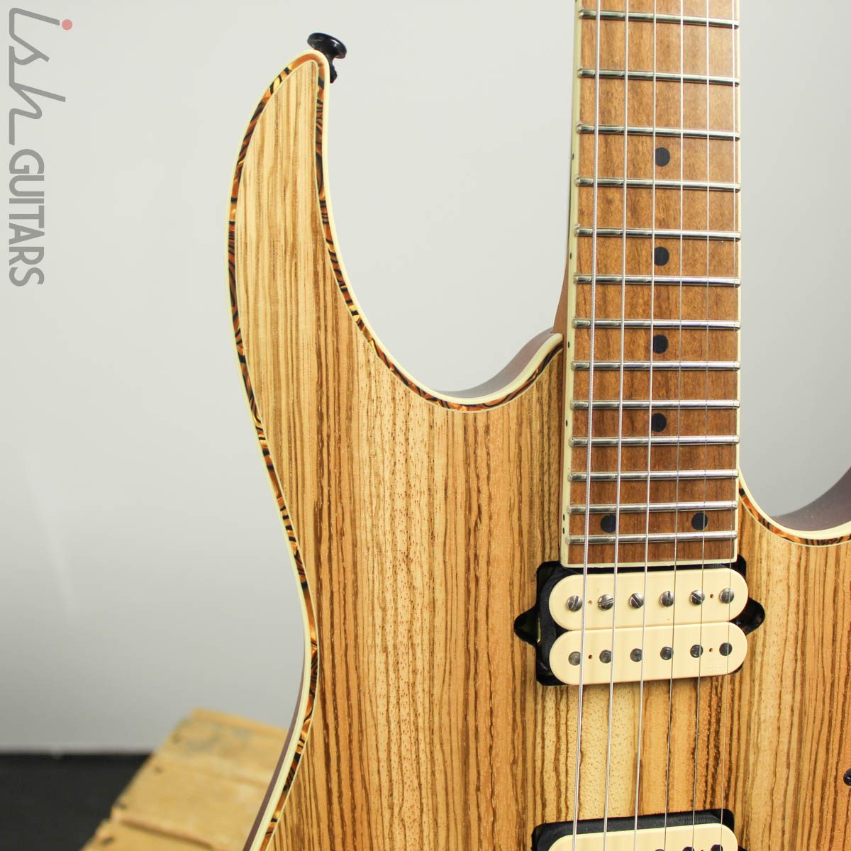 Ibanez Exotic RGEW521M Zebrawood Natural Flat B-STOCK – Ish Guitars