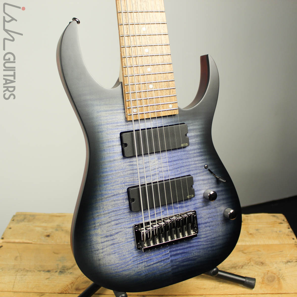 ギター Ibanez Iron Label RGIR9FME SPOT MODEL Ibanez RGIR9FME Iron Label 9-String Faded Denim Blue Burst – Ish