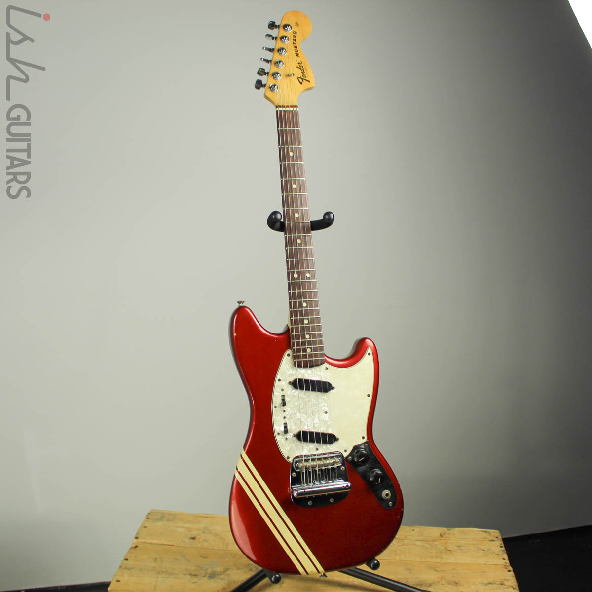 1973 1974 Fender Mustang Red with Competition Racing Stripes (DEMO
