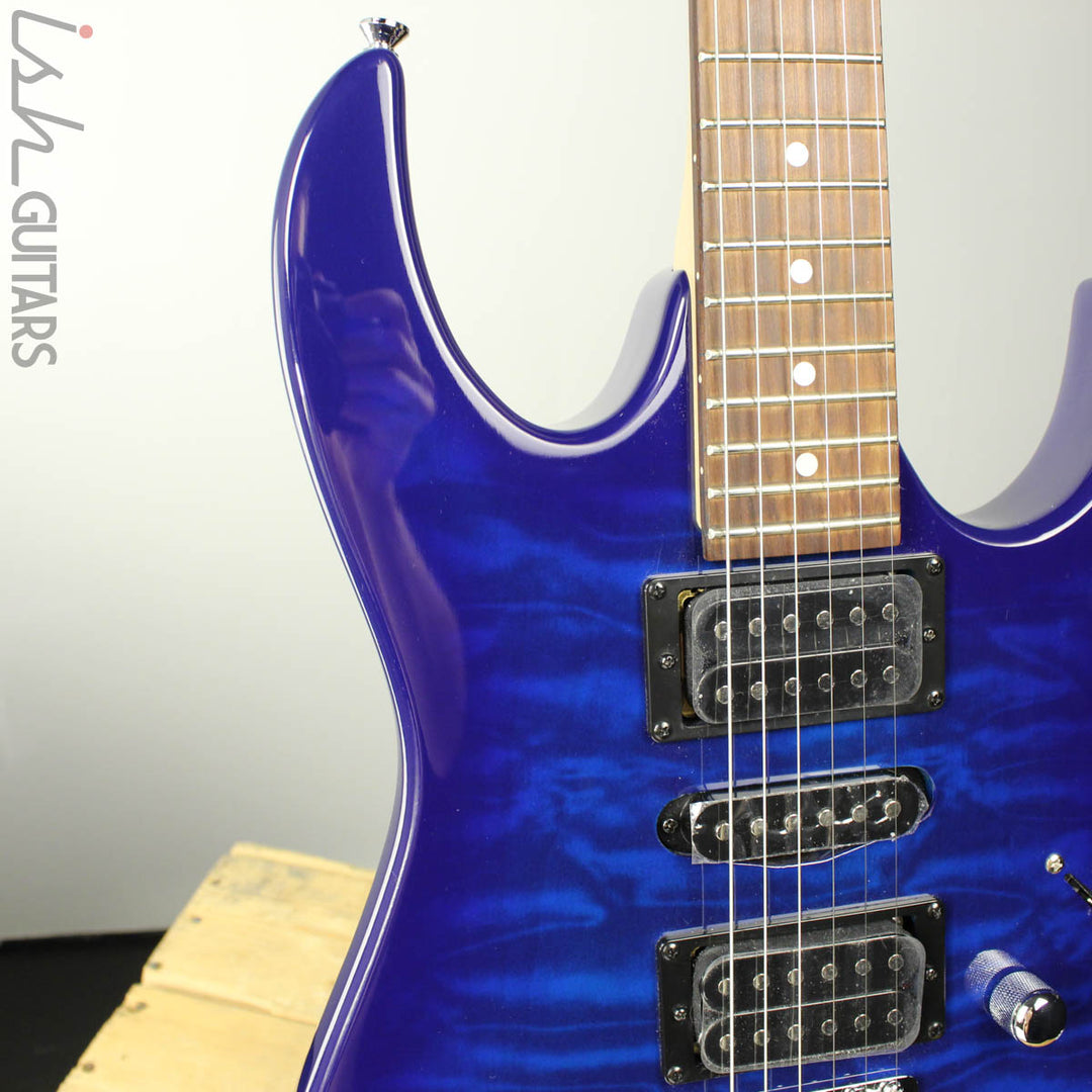 2018 Ibanez Gio GRX70QA Transparent Blue Burst