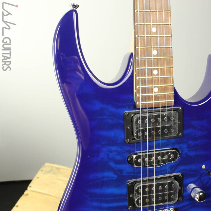 Ibanez Gio GRXQA Transparent Blue Burst – Ish Guitars