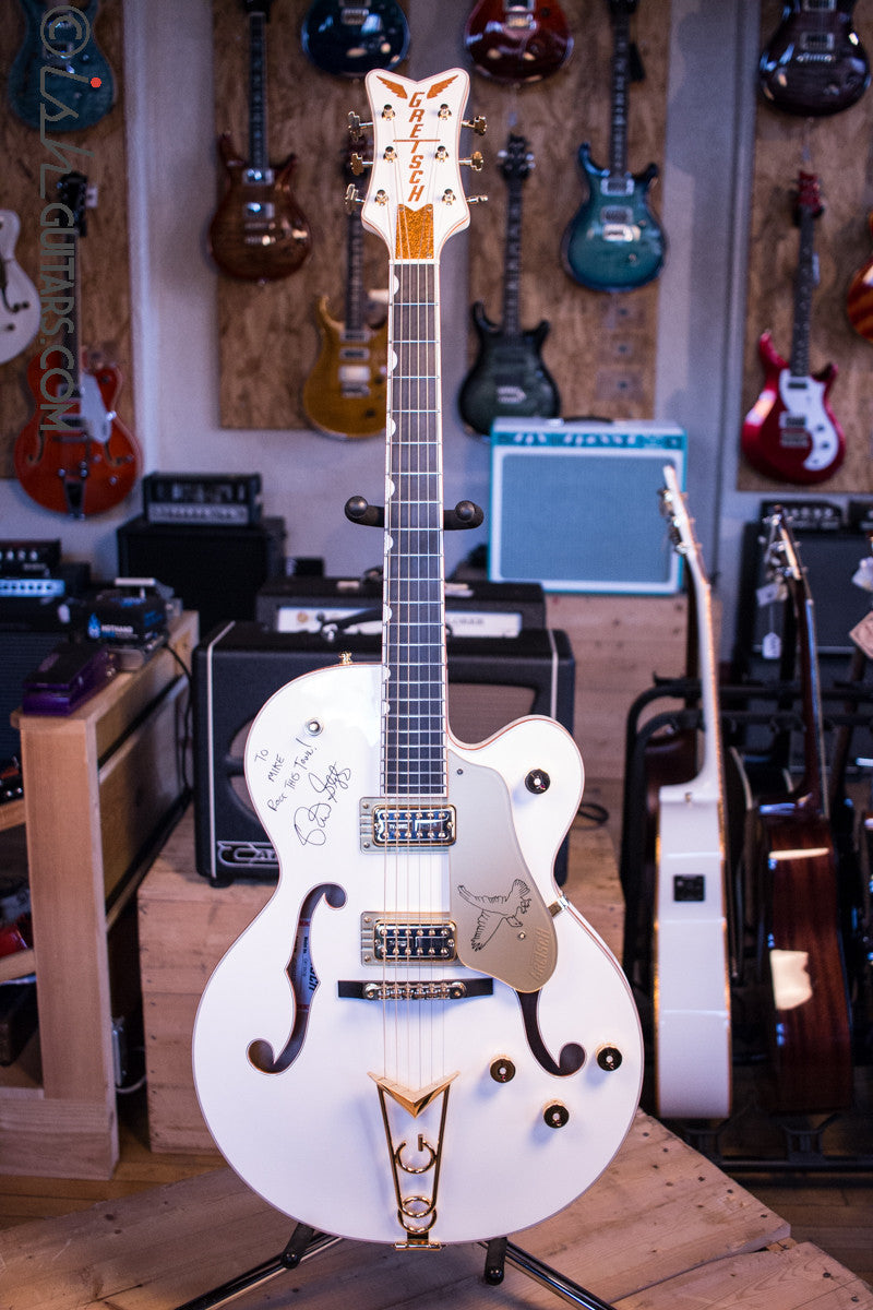 Gretsch G6139-CB White Falcon Center Block Signed by Brian Setzer and Johnny “Spazz” Hatton