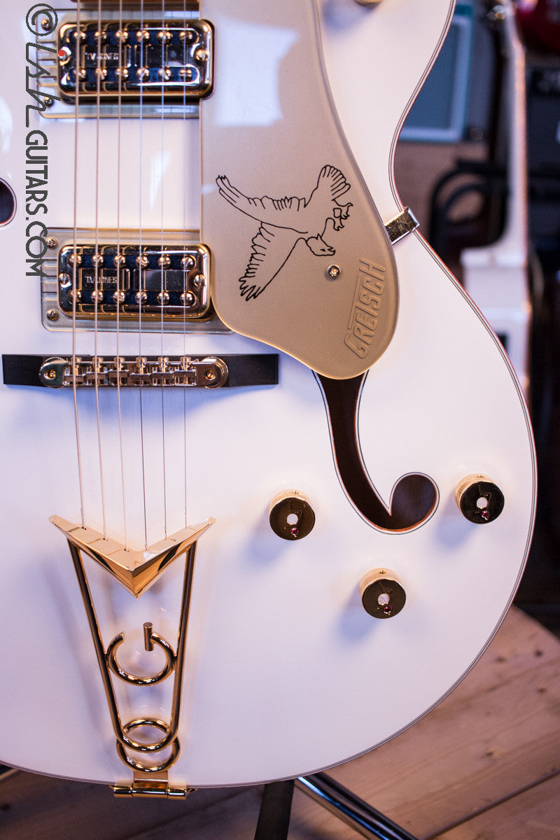 Gretsch G6139-CB White Falcon Center Block Signed by Brian Setzer and Johnny “Spazz” Hatton