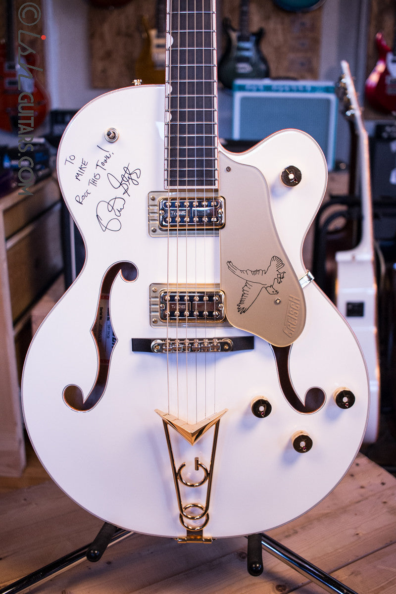 Gretsch G6139-CB White Falcon Center Block Signed by Brian Setzer and Johnny “Spazz” Hatton