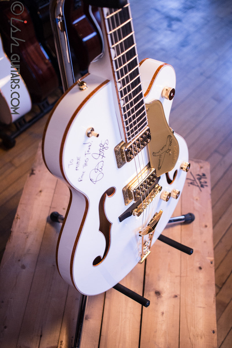 Gretsch G6139-CB White Falcon Center Block Signed by Brian Setzer and Johnny “Spazz” Hatton