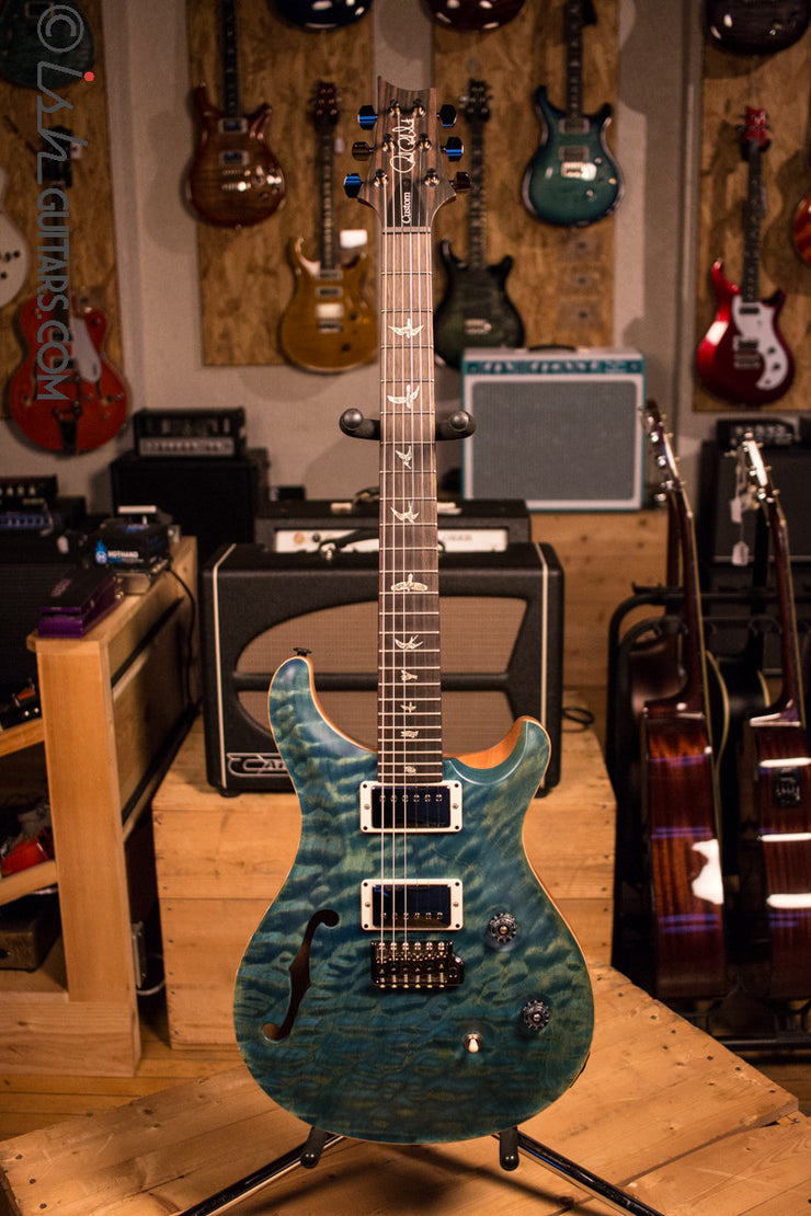 Paul Reed Smith PRS Custom 24 Semi-Hollow Wood Library Quilt Top Aquableux