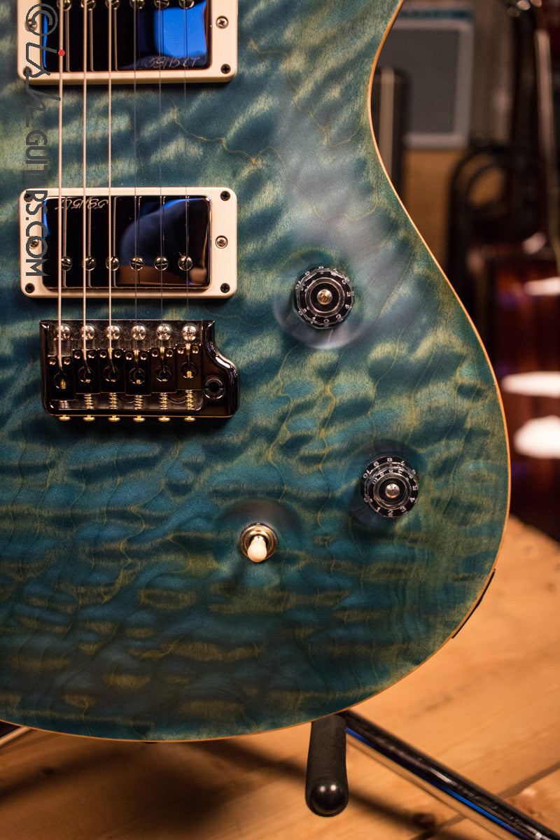 Paul Reed Smith PRS Custom 24 Semi-Hollow Wood Library Quilt Top Aquableux
