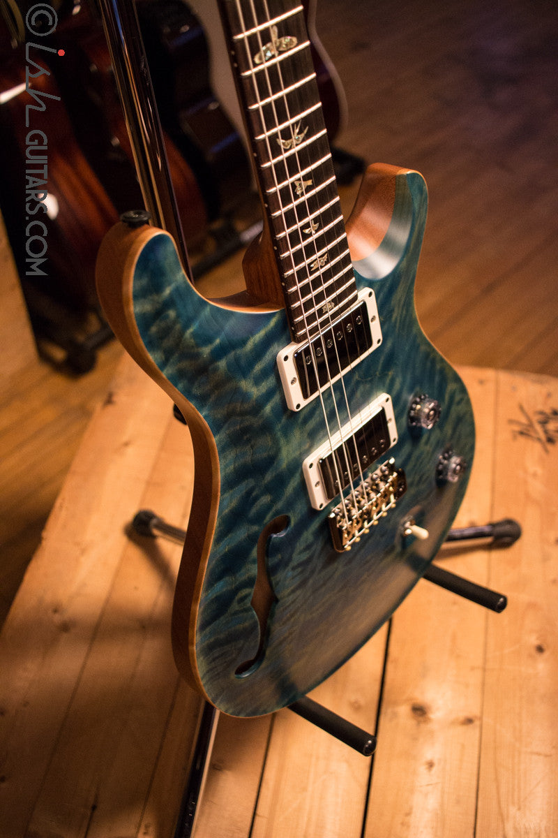 Paul Reed Smith PRS Custom 24 Semi-Hollow Wood Library Quilt Top Aquableux
