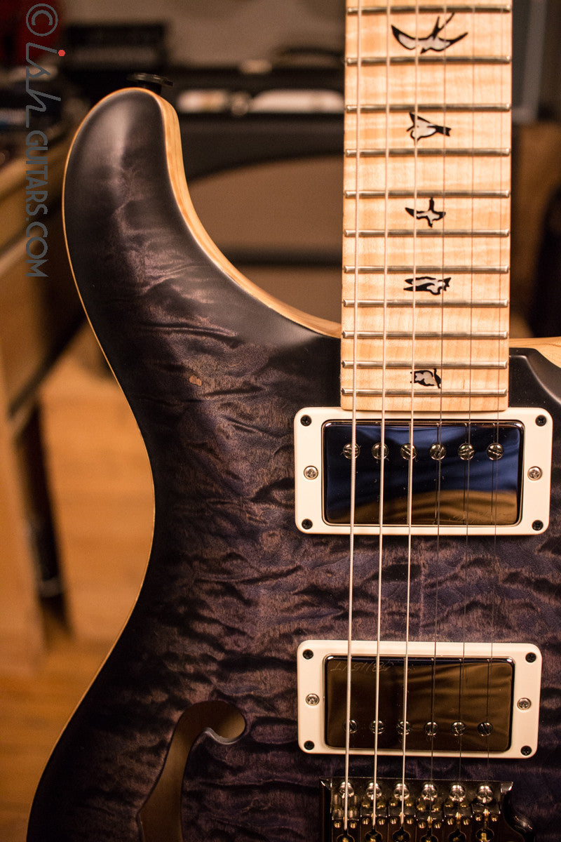 Paul Reed Smith PRS Custom 24 Semi-Hollow Wood Library Quilt Swamp Ash Purple Mist