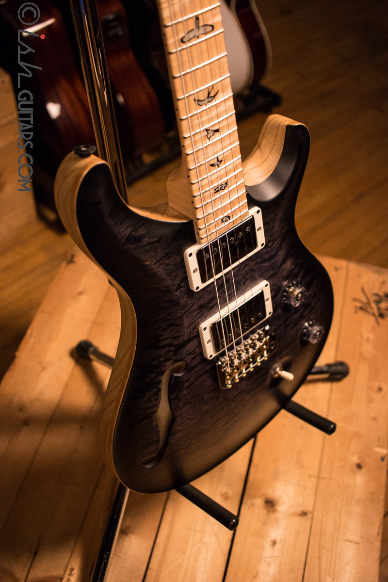 Paul Reed Smith PRS Custom 24 Semi-Hollow Wood Library Quilt Swamp Ash Purple Mist