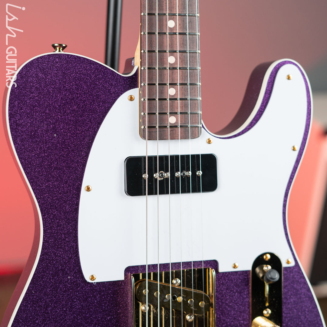 LSL Bad Bone 190 T-Style Electric Guitar Purple Sparkle