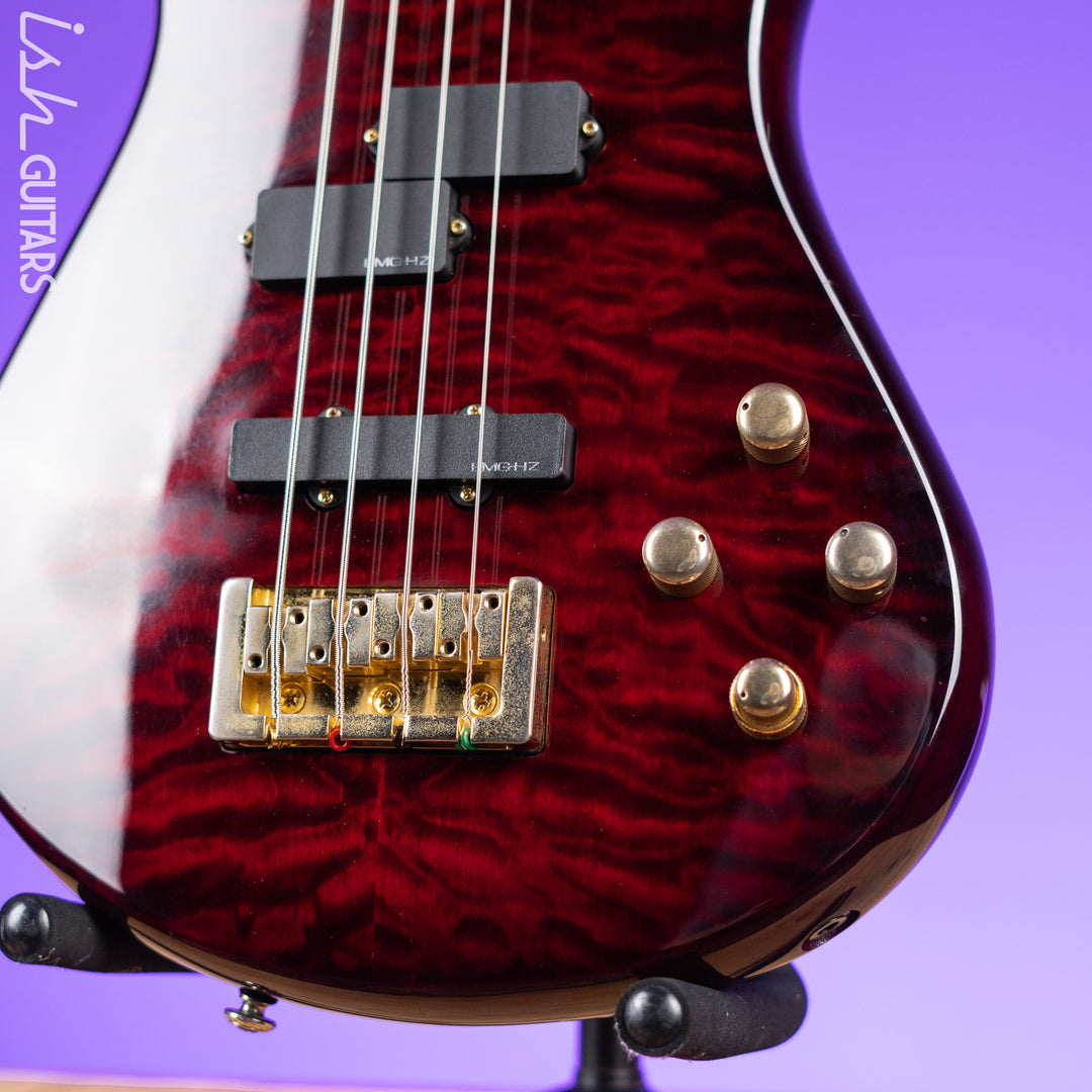 2010s Spector Legend Classic 4-String Bass Black Cherry High Gloss