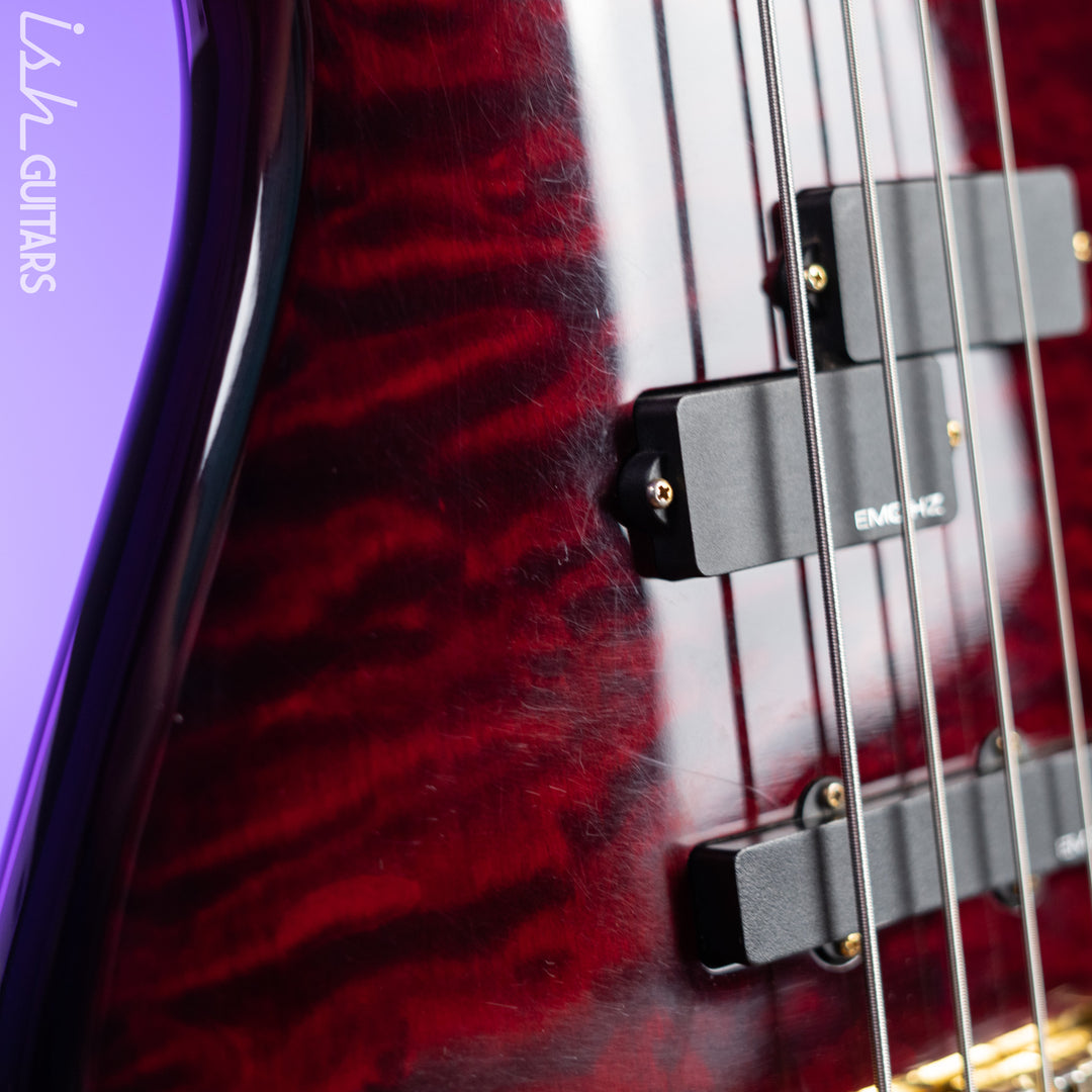 2010s Spector Legend Classic 4-String Bass Black Cherry High Gloss