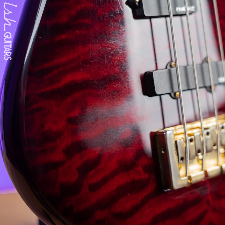 2010s Spector Legend Classic 4-String Bass Black Cherry High Gloss