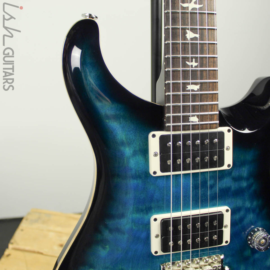 2018 Paul Reed Smith PRS CE24 Matteo Blue Smokewrap Burst Painted Satin Neck Quilted Top