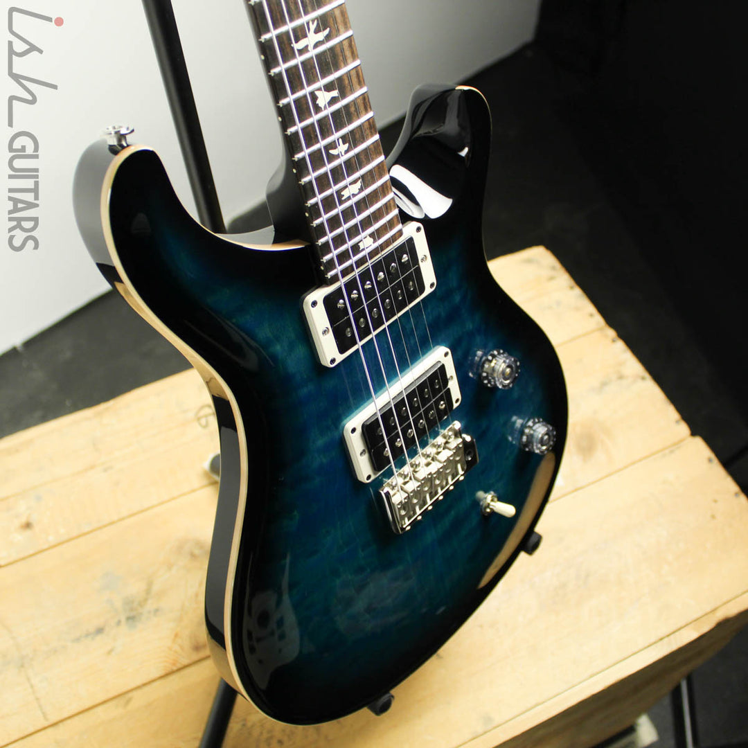 2018 Paul Reed Smith PRS CE24 Matteo Blue Smokewrap Burst Painted Satin Neck Quilted Top