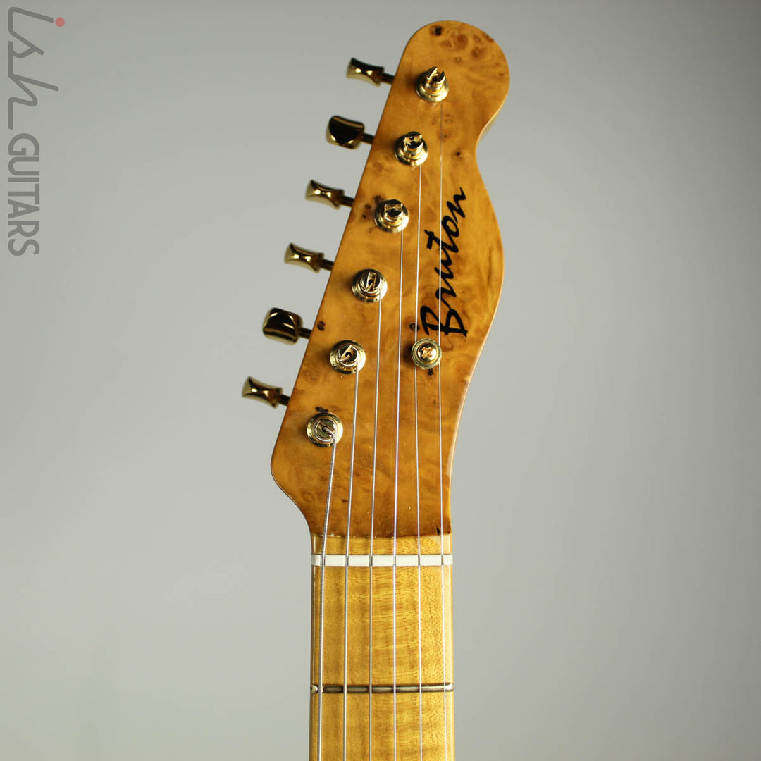 Bruton Guitars T-Style Burl Top Cherryburst