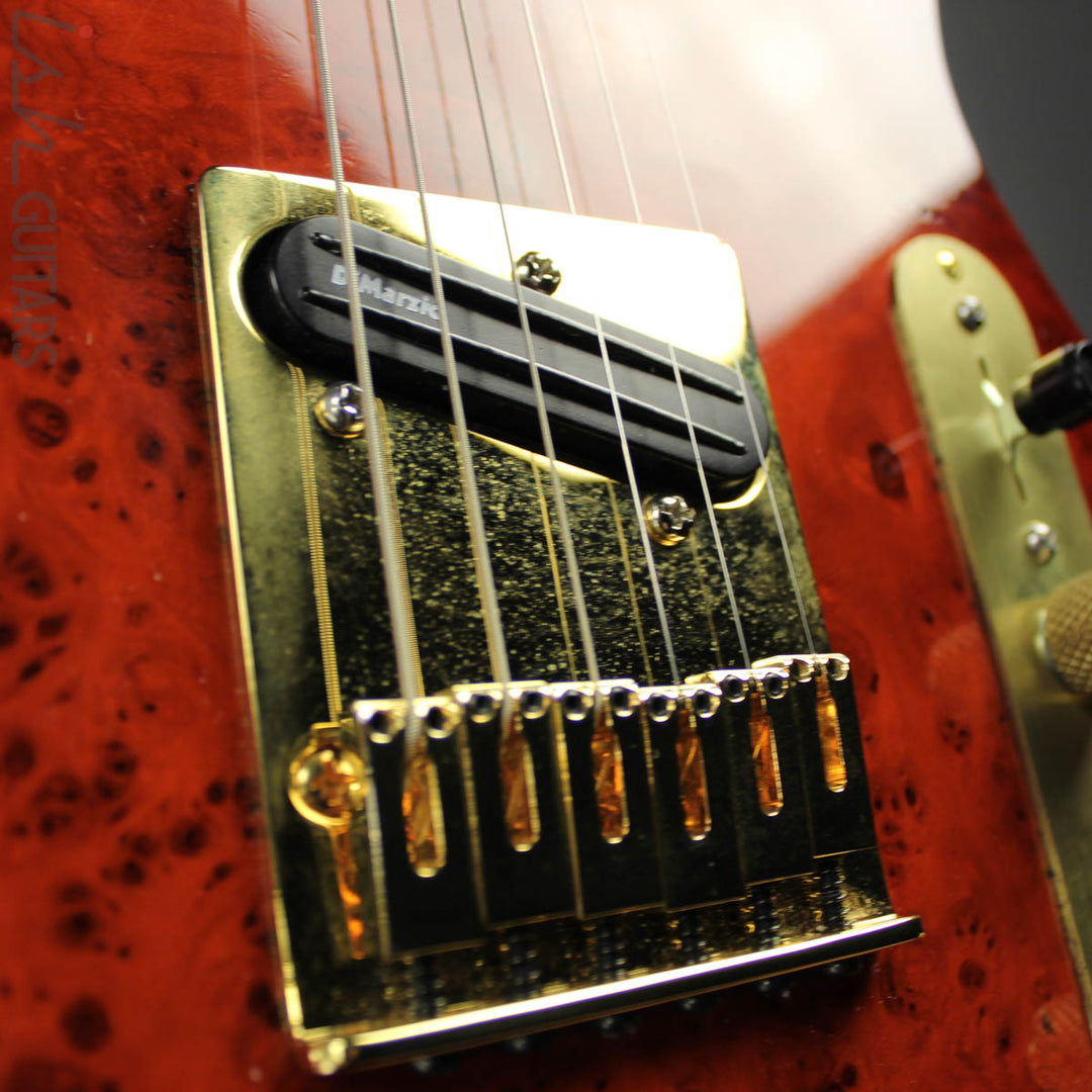 Bruton Guitars T-Style Burl Top Cherryburst
