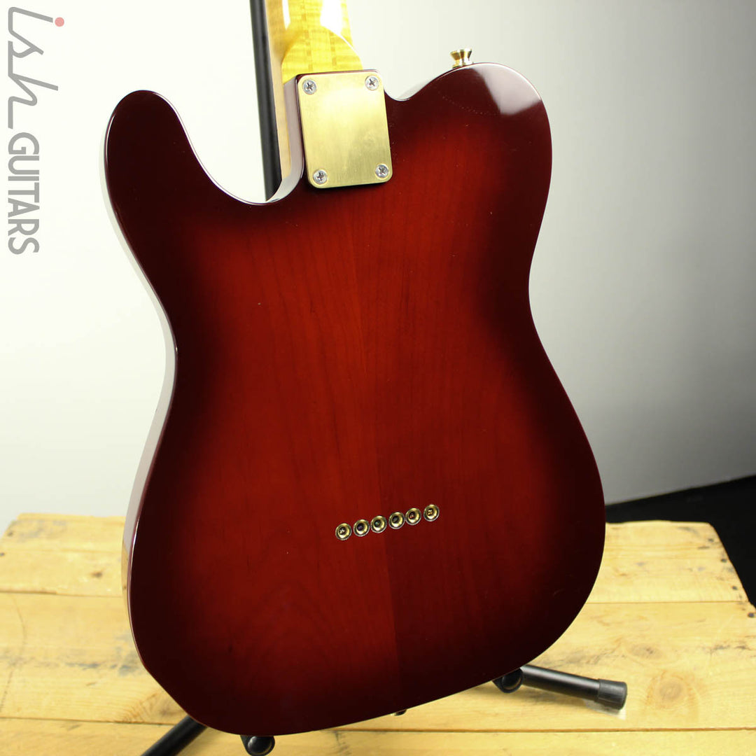 Bruton Guitars T-Style Burl Top Cherryburst