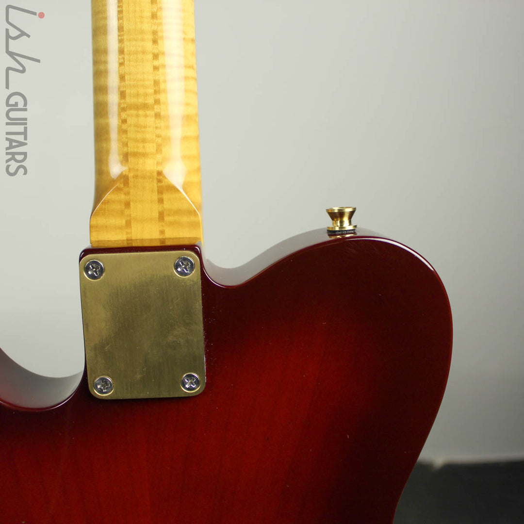 Bruton Guitars T-Style Burl Top Cherryburst