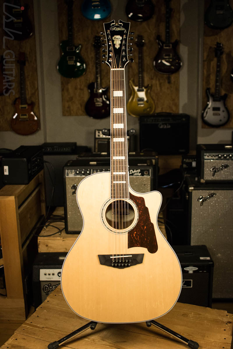 D’Angelico Premier Bowery 12 String Acoustic Electric Guitar Natural