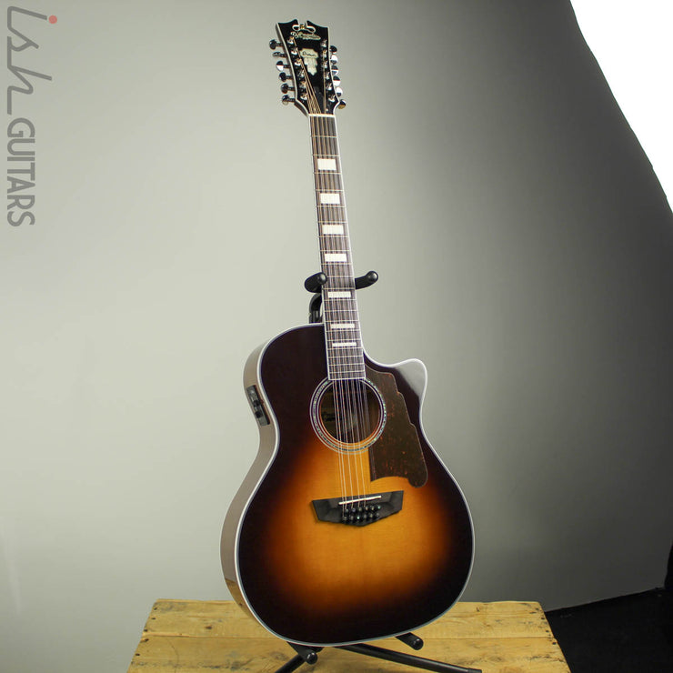 D’Angelico Premier Fulton 12 String Acoustic Guitar Vintage Sunburst