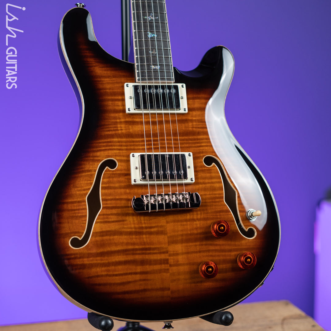 2022 PRS SE Hollowbody II Piezo Black Gold Burst