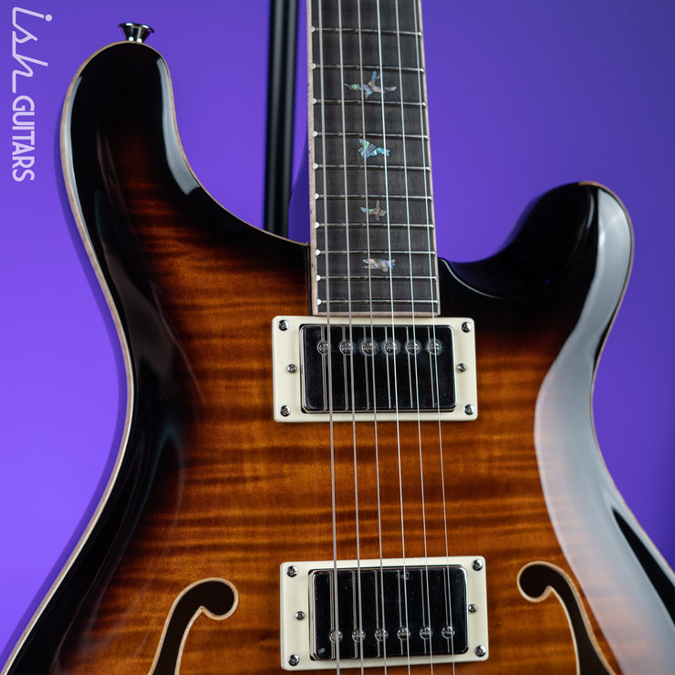 2022 PRS SE Hollowbody II Piezo Black Gold Burst