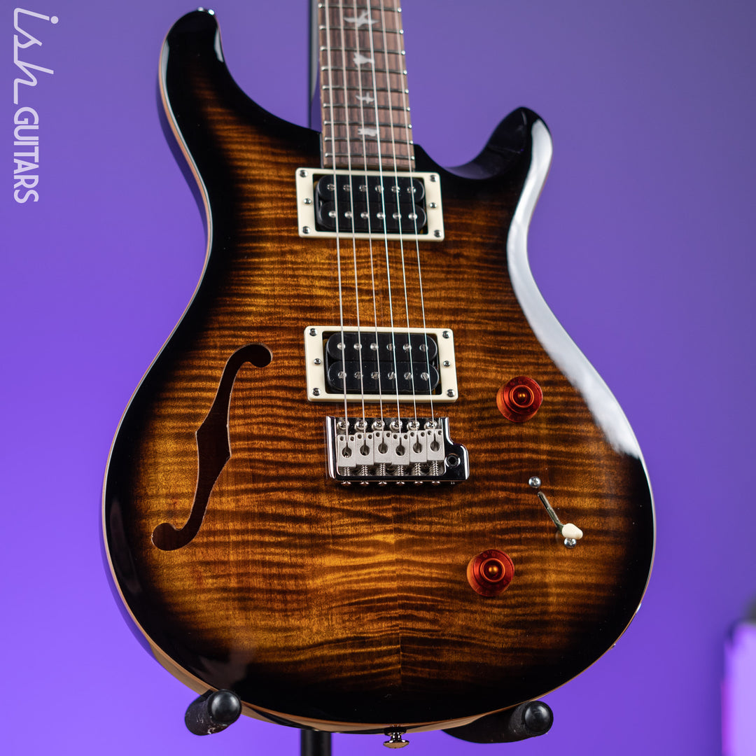 PRS SE Custom 22 Semi-Hollow Black Gold Sunburst