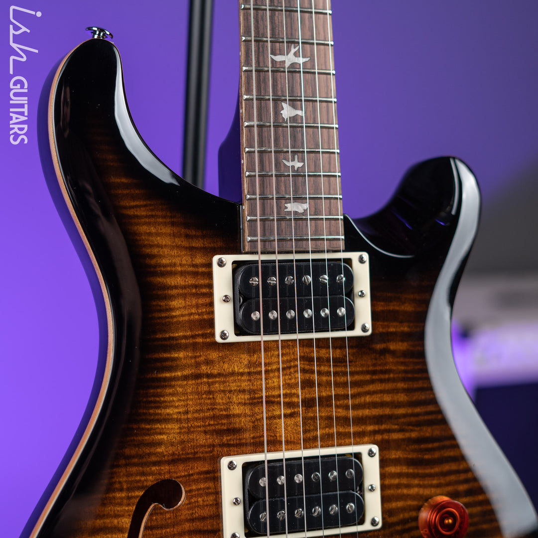 PRS SE Custom 22 Semi-Hollow Black Gold Sunburst