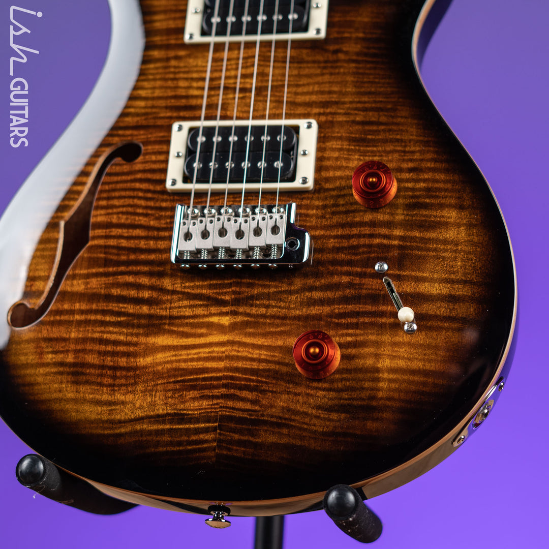 PRS SE Custom 22 Semi-Hollow Black Gold Sunburst